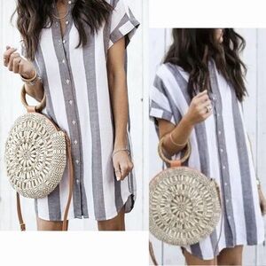 Madewell Maywood linen blend stripe
shirtdress